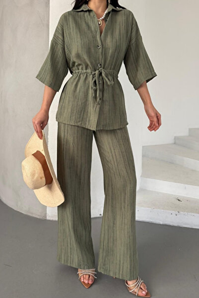 Nivabel Kadın Kuşaklı Kimono Takım