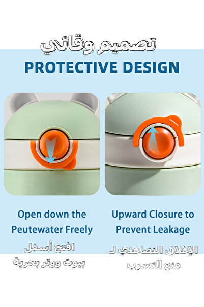 Yelajoy Double Handle Baby Sippy Cup,300ml,with Straw ,BPA Free,Non Spill,for newborn baby, Green