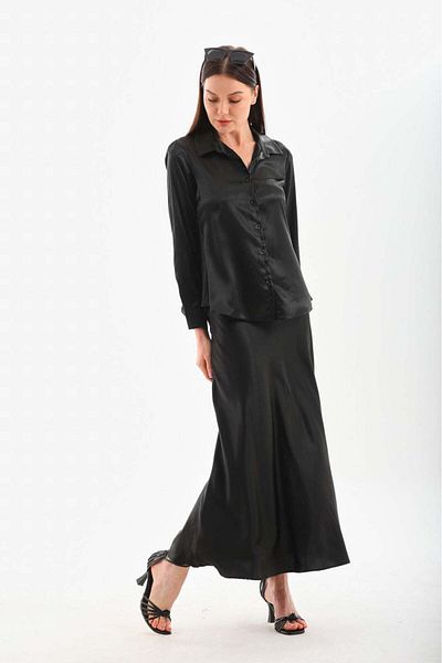 Marvella By Rasha silky shirt and skirt suit