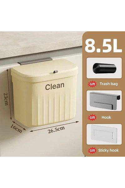Choice 8.5L Beige 8.5/12L Hanging Trash can For Kitchen Cabinet Door Wall Mounted Recycling Garbage Basket