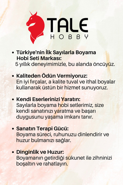 Talehobby Sayılarla Boyama Numaralı Tuval Seti Fırça Boya Dahil 40x50cm - Atatürk At Üstünde