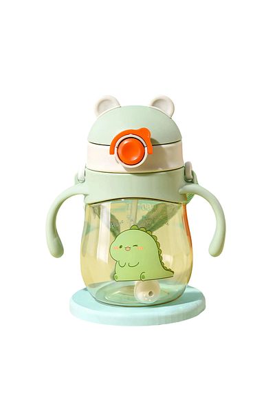Yelajoy Double Handle Baby Sippy Cup,300ml,with Straw ,BPA Free,Non Spill,for newborn baby, Green