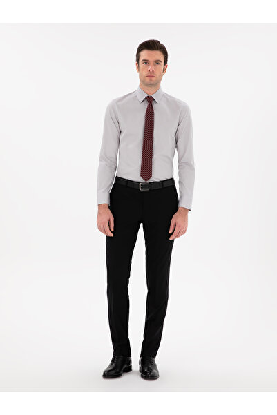 Cacharel Açık Gri Slim Fit Klasik Yaka Basic Gömlek 50304037-VR001