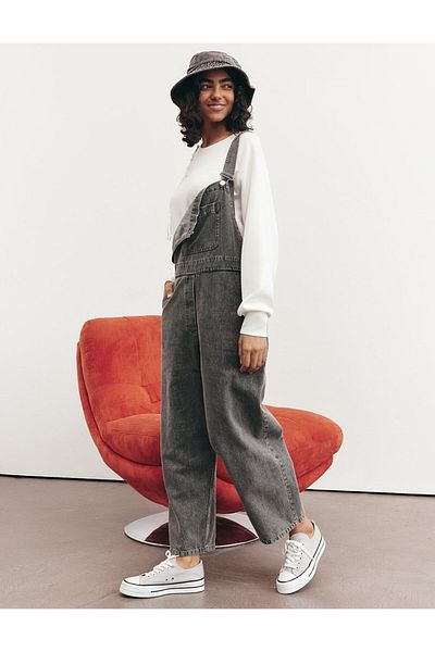 KYR Denim Salopet with Front Pocket (Anthracite)