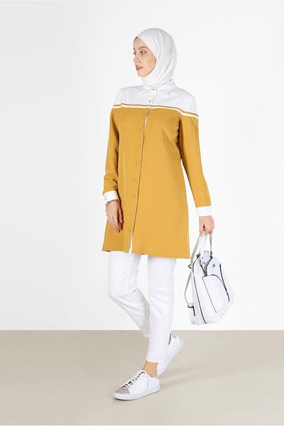 Alvina TWO COLOR BUTTONED TUNIC 42213