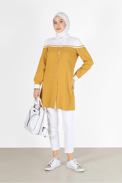 Alvina TWO COLOR BUTTONED TUNIC 42213