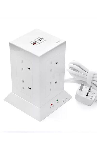 Alfanar توصيلة كهربائية الفنار 13 أمبير 8 مخارج 3 متر 2 USB