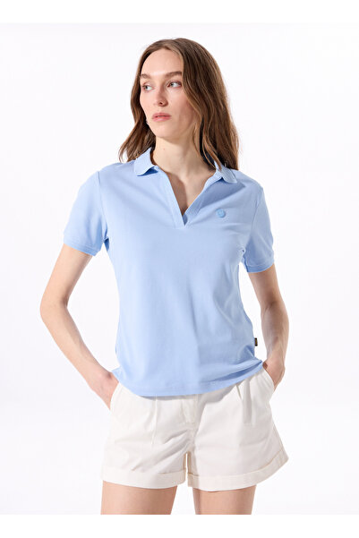 Jeep Mavi Kadın Relaxed Düz Polo T-Shirt J5SL-TST7070