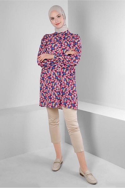Alvina FLOWER PATTERNED SHIRT TUNIC 43672