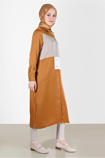 Alvina Geometric Shaped Neck Button Tunic - 42581