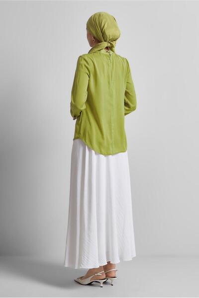 Alvina Bluz with Tie-Up Detail on the Collar 45395