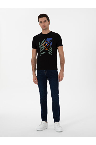 Cacharel Koyu Mavi Slim Fit Kaşmir Karışımlı Jean Pantolon 50306166-VR032