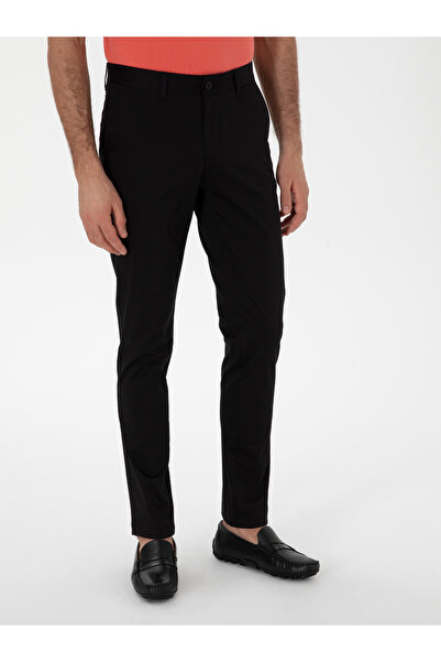 Cacharel Siyah Slim Fit Pamuk Karışımlı Kanvas Pantolon 50298899-VR046