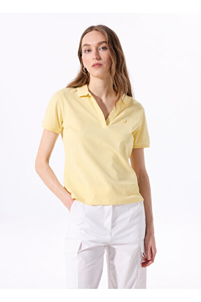 Jeep Sarı Kadın Relaxed Düz Polo T-Shirt J5SL-TST7070