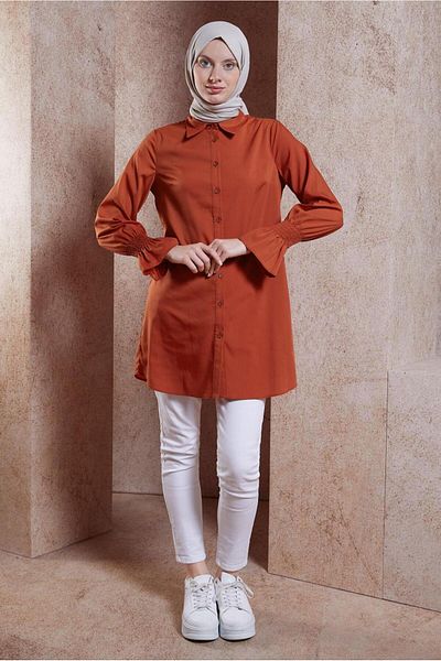 Alvina 44581 Model Shirt Collar Hijab Tunic