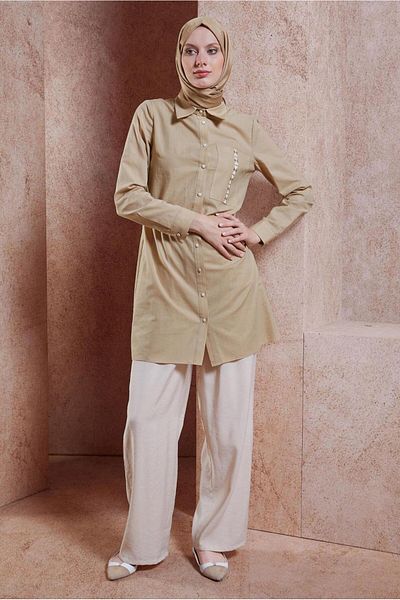 Alvina Βαμβακερό Hijab Tunic - 44487-1