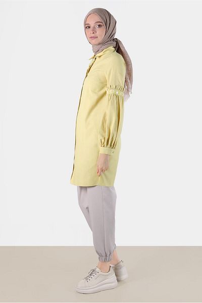 Alvina Cotton Tunic - Embroidery Detailed and Hidden Button 42824