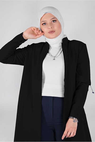Alvina Κεντημένο με χάντρες Judge Collar Coat - 10368