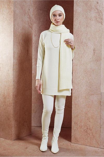 Alvina 45018 Model Button Detailed Knitwear Tunic