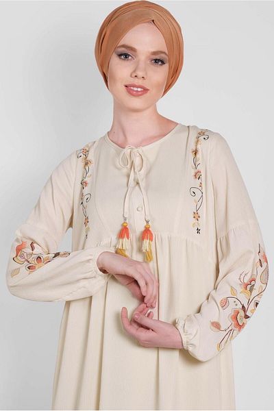 Alvina 4292 Model Flower Embroidered Dress