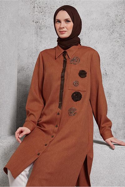 Alvina 45045 Model Dobby Saw Tunic