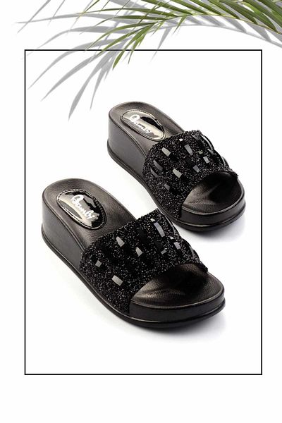 Bambi Black Women's Slippers K04784160387