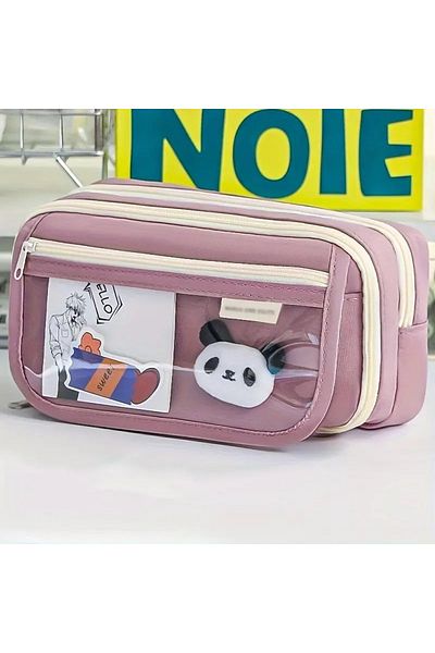 GlassySKY Simple Design with Large Capacity - School Supplies and Cosmetics Organizer Stationery Gift Pencil Case