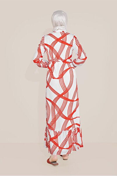 Alvina Mix Pattern Waist Tie Flat Dress 40823