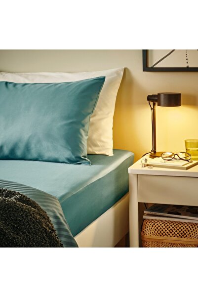 IKEA NATTJASMIN Blue-Green Pillowcase 50x80 cm – Soft Sateen Cotton/Lyocell | IKEA