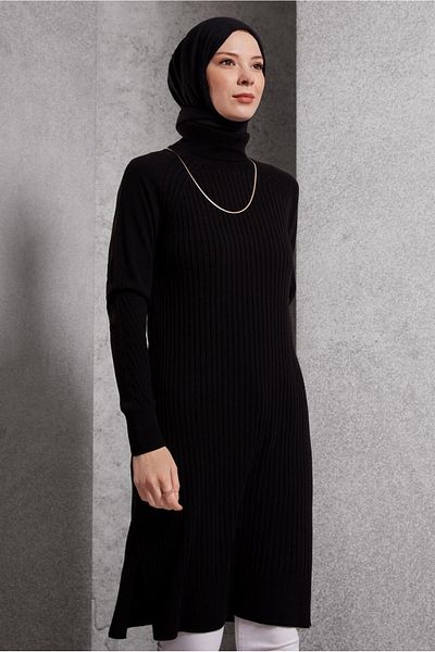 Alvina Ankle Collar Knitting Tunic 44930
