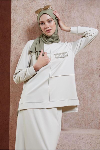 Alvina Σετ αθλητική φόρμα Hijab με φούστα - 44706