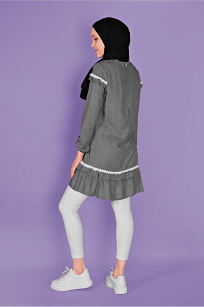 Alvina 41447 Model Ruffled Square Tunic