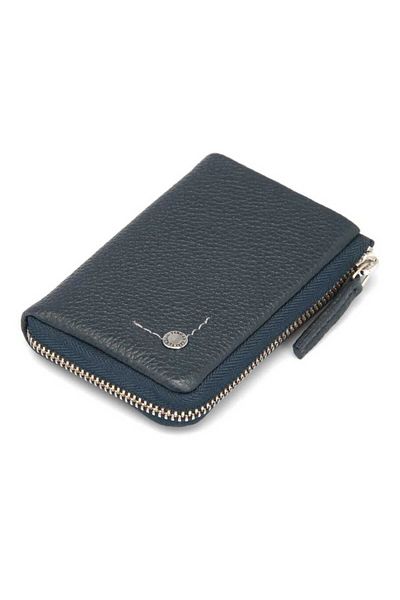 Tergan Navy Blue Genuine Leather Men's Keychain - S1An 00000252 -X86