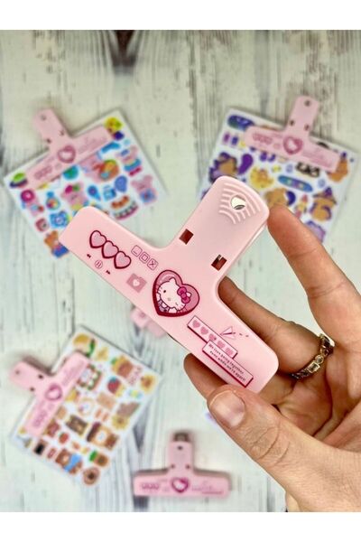 Kağıt Gemi Dükkan Sanrio Karakteri Hello Kitty Pembe Renk Çok Fonksiyonlu Mıknatıslı Klips/Fotoğraf Mandalı