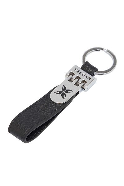 Tergan Black Genuine Leather Unisex Keychain - S1An00000247-A41