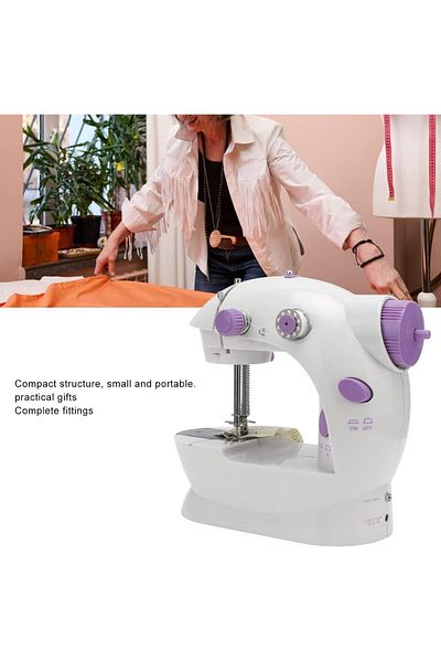 fulina Portable Electric Sewing Machine, With Foot Pedal, 23×21×13cm, For Home Sewing, Purple