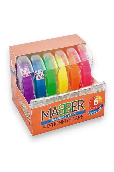 Maber Tape Color 12X33 Pack of 6 with Cutting Machine