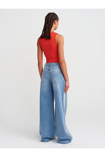 Dilvin 71800 Side Section Wheat Sole Wide Denim Para Top-Sail Orange