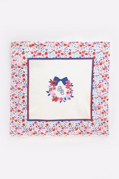 Atelier Babbi Red Mini Flower Patterned Double Sided Blanket
