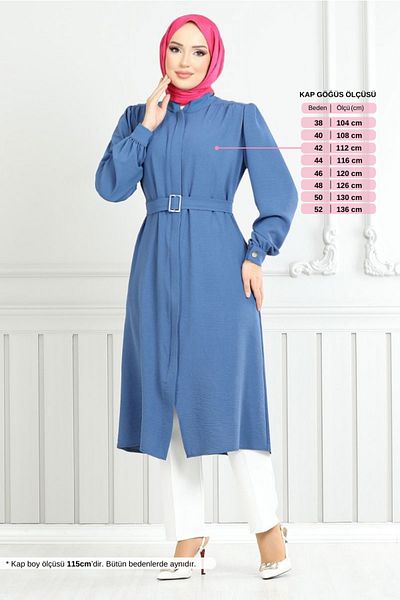 ModaMerve Καπάκι Aerobin με κρυφό φερμουάρ Indigo 9132PL940-M