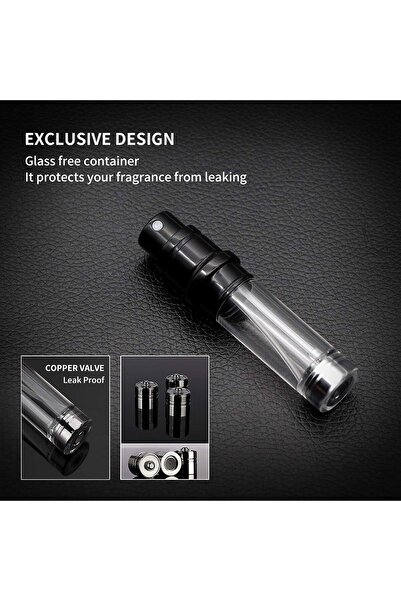 COOYA Refillable Perfume Bottle, Mini Portable Perfume Empty Atomizer with Fine Spray Pump, 5ml (Black）