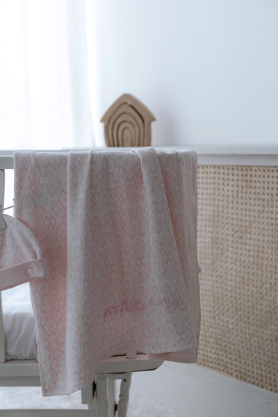 Atelier Babbi 100% Cotton Double-Sided Baby Blanket - Tie-Dye / Pink