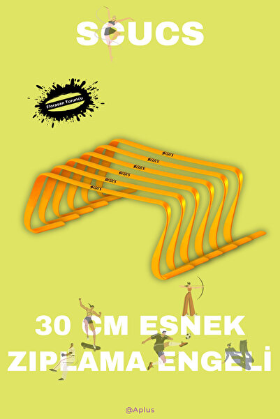 SCUCS 30 cm Esnek Turuncu Antrenman Engeli 6'Lı - Futbol, Basketbol, Atletizm...