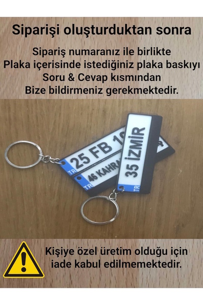 Almalı Kişiye Özel Isimli Plaka Anahtarlık