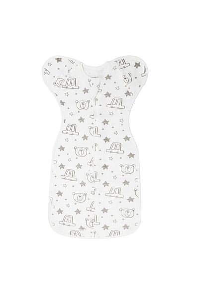 Yelajoy Baby Transition Swaddle Sack,Arms up Design, Breathable Cotton, 2-Way Zipper,for 0-3 Month,60cm