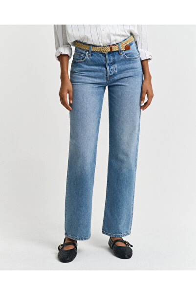 Gant Kadın Mavi Straight Fit Pantolon
