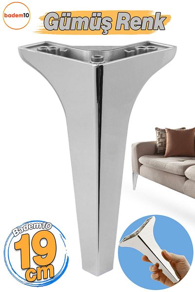 Badem10 Sedef Mobilier de lux din argintiu Canapea Picior de fotoliu 19 cm Unitate Consolă Riser Upgrade Picioare de lux