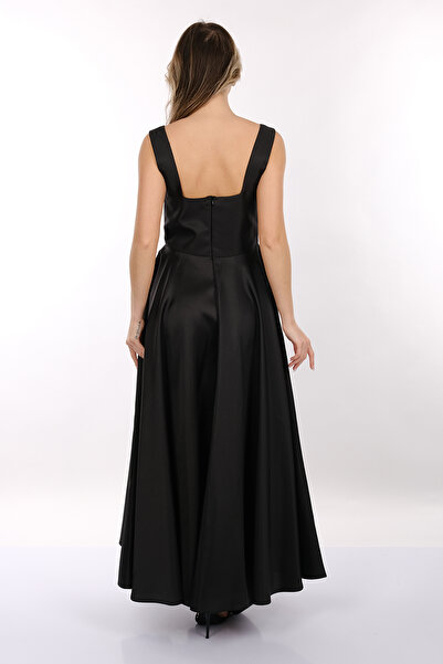 DORİ Doridorca Kare Yaka Tafta Geniş Askılı Kiloş Abiye Elbise 00bb6098