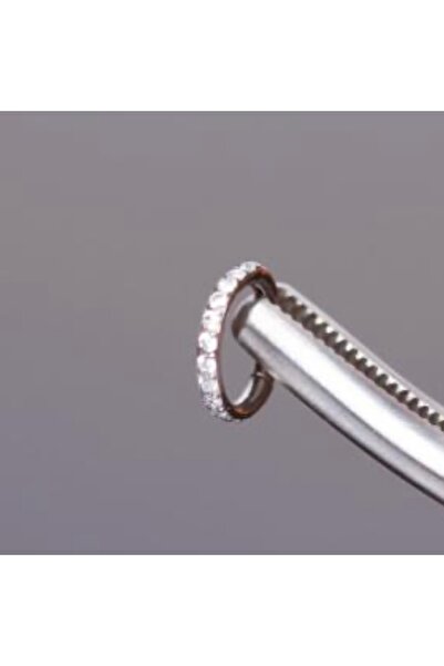 Bylin Cerrahi Çelik Taşlı, Kilitli Halka Piercing -Tragus,Rook,Helix,Helix Fo...