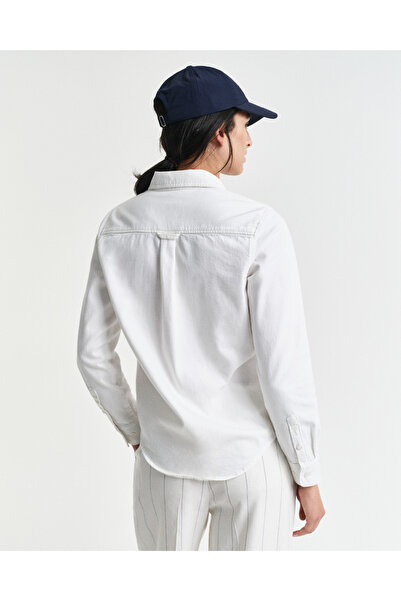 Gant Kadın Beyaz Regular Fit Klasik Yaka Gömlek